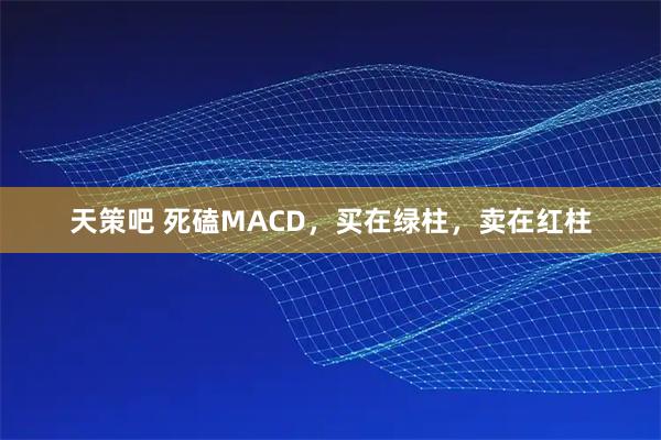 天策吧 死磕MACD，买在绿柱，卖在红柱
