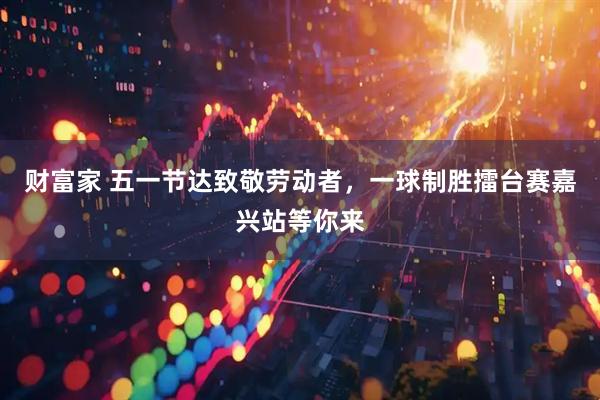 财富家 五一节达致敬劳动者，一球制胜擂台赛嘉兴站等你来